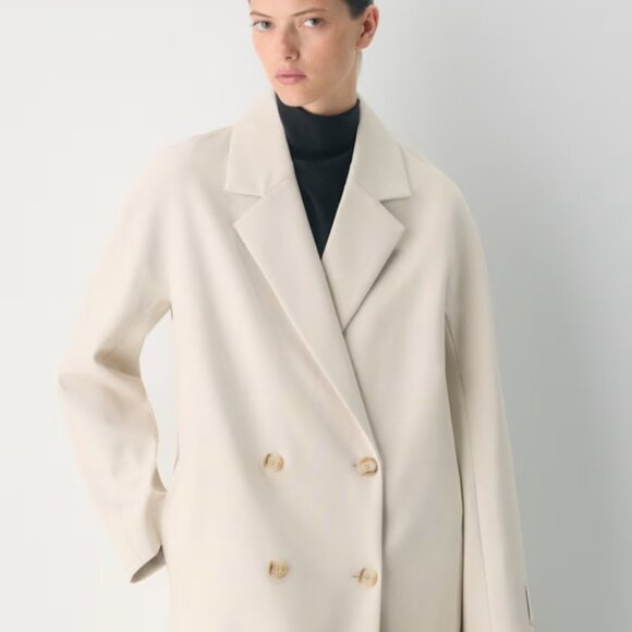 NWT Aritzia The Slouch Coat - (Re)ssential Matte Pearl - Picture 2 of 12